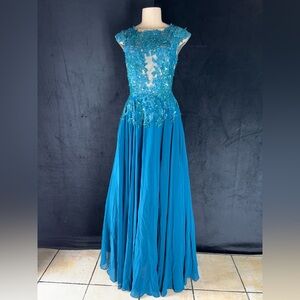 Elegant Blue Evening Gown by Mandalay